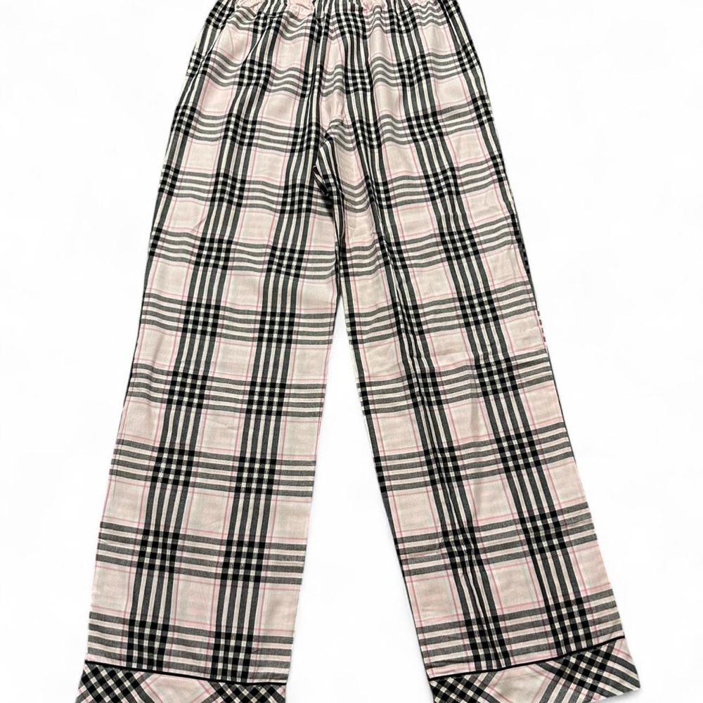 Victoria's Secret NWT Pretty Blossom Pink Plaid Pajama Set Size Medium Long - Picture 7 of 8